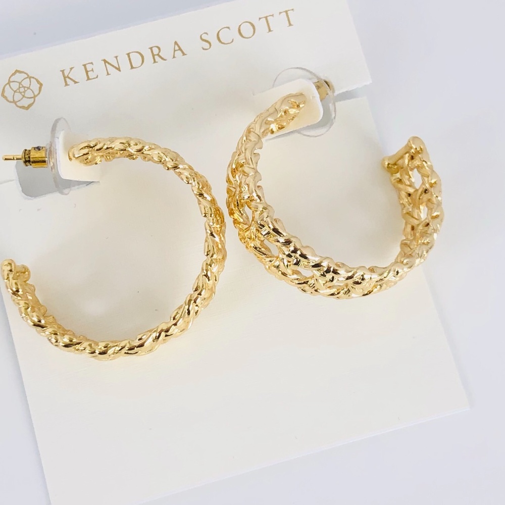 New Kendra Scott Natalie Gold Hoop Earrings